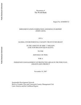 World Bank Document