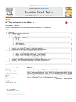 DFT Flavor of Coordination Chemistry