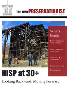 The UMDPRESERVATIONIST ISSUE #1 FALL 2019