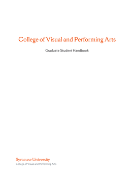 CVPA Graduate Student Handbook