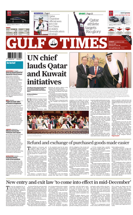 UN Chief Lauds Qatar and Kuwait Initiatives