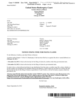 United States Bankruptcy Court Northern District of Illinois Eastern Division 219 S Dearborn 7Th Floor Chicago, IL 60604