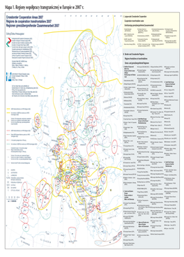 Mapa 1. Regiony Współpracy Transgranicznej W Europie W 2007 R