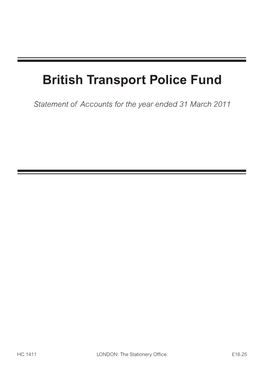 British Transport Police Fund HC 1411