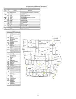 Iowa Waterbodies Designated for Drinking Water Use (Class C)