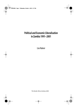 Political and Economic Liberalisation in Zambia 1991–2001
