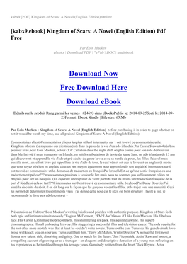 Kabx9 [PDF] Kingdom of Scars: a Novel (English Edition) Online