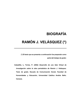 Biografía Ramón J. Velásquez