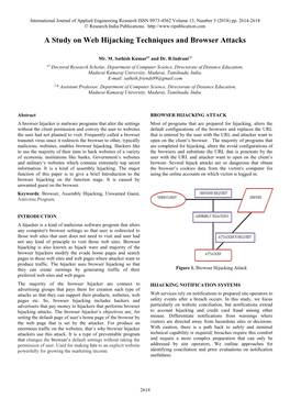 A Study on Web Hijacking Techniques and Browser Attacks