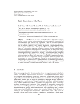 Radio Observations of Solar Flares