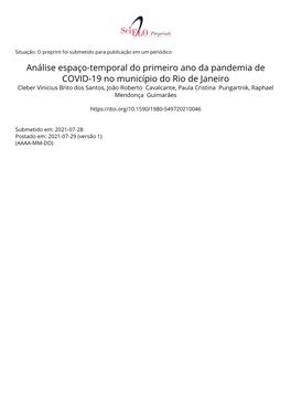 Análise Espaço-Temporal Do Primeiro Ano Da Pandemia De COVID-19 No