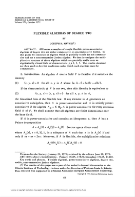 Flexible Algebras of Degree Two