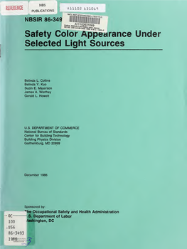 Safety Color Appearance Under Selected Light Sources