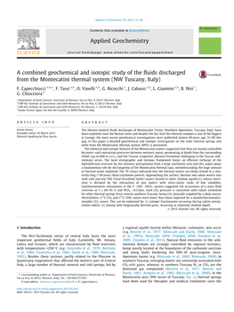 A Combined Geochemical and Isotopic Study of the Fluids Discharged From