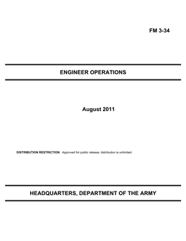 FM 3-34 ENGINEER OPERATIONS August 2011 HEADQUARTERS