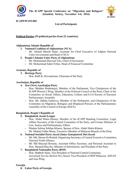 ICAPP/9CON/002 List of Participants