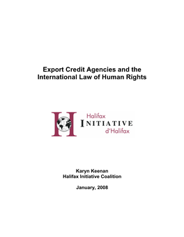 Export Credit Agencies and the International Law of Human Rights