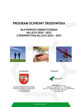 Program Ochrony Środowiska Dla Powiatu Siemiatyckiego Na Lata 2020-2023 Z Perspektywą Na Lata 2024-2027