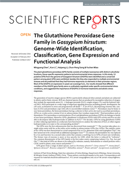 The Glutathione Peroxidase Gene Family In
