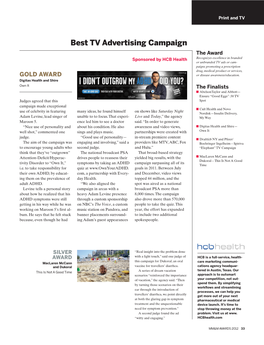 Best TV Advertising Campaign