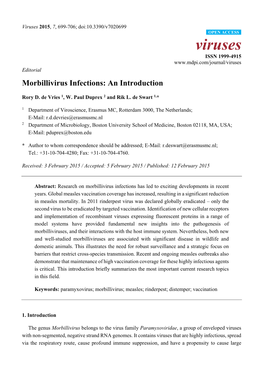 Morbillivirus Infections: an Introduction