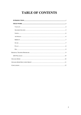 Table of Contents