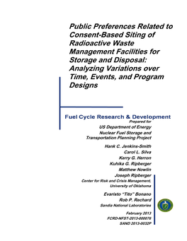 Public Preferences Related to Consent-Based Siting Of