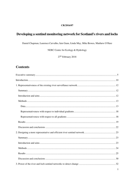 Developing a Sentinel Monitoring Network for Scotland's Rivers And