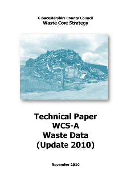 Technical Paper WCS-A Waste Data (Update 2010)