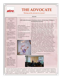 THE ADVOCATE “Brining out the Advocate in Everyone”