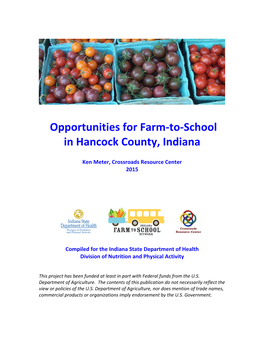 Opportunities for Farm-‐To-‐School in Hancock County, Indiana