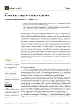 Natural Resistances to Viruses in Cucurbits