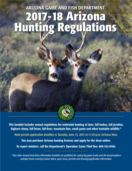 2017-18 Arizona Hunting Regulations