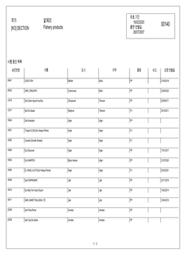 국가 [KO] SECTION 알제리 Fishery Products 경고 Please Note That