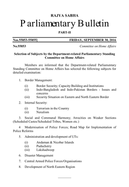 Parliamentary Bulletin