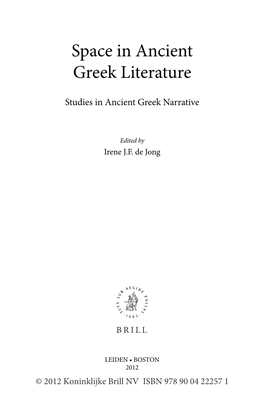 Space in Ancient Greek Literature