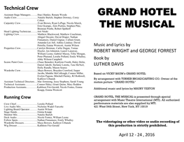 Grand Hotel the Musical