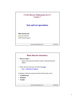 Sets and Set Operations