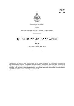 Questions and Answers 2425