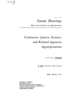 Senate Hearings Before the Committee on Appropriations