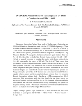 INTEGRAL Observations of the Enigmatic Be Stars Y Cassiopeiae and HD 110432 S