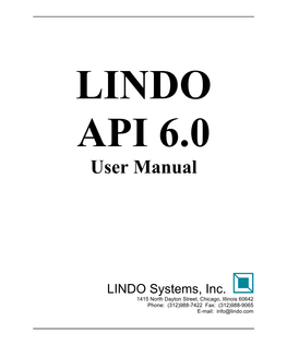 Lindo Api User Manual