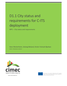 D1.1 City Status and Requirements for C-ITS Deployment