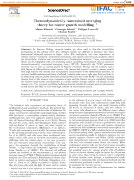 Thermodynamically Constrained Averaging Theory for Cancer Growth