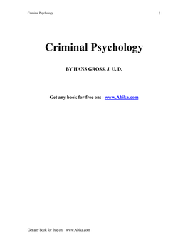 Criminal Psychology 1