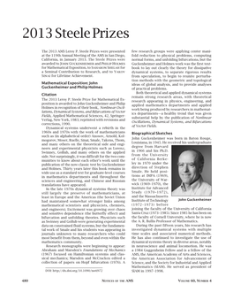 2013 Steele Prizes