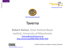 Taverna Workflow Management System