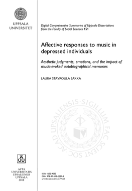 Affective Responses to Music in Depressed Individuals