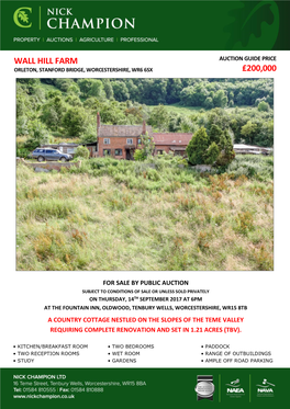 £200,000 Wall Hill Farm