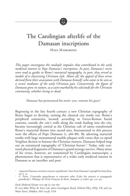 The Carolingian Afterlife of the Damasan Inscriptions Maya Maskarinec